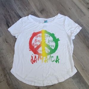 Pink Pineapple Jamaica Peace Sign Tshirt